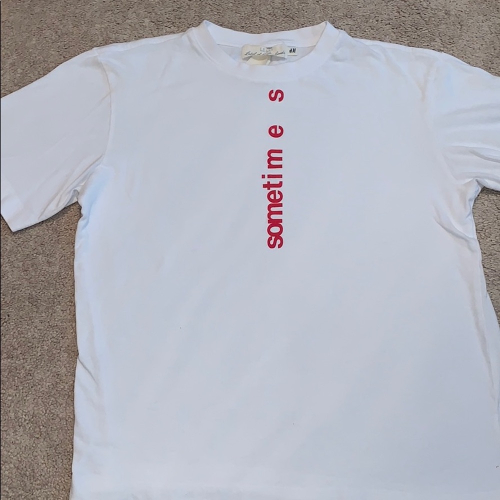 White H&M tee